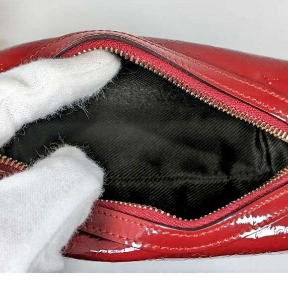 GUCCI GG Patent Leather Pouch 👝 Red - Picture 13 of 13